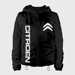 Куртка с капюшоном женская Citroen logo white, цвет: 3D-черный