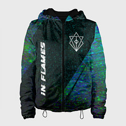 Куртка с капюшоном женская In Flames glitch blue, цвет: 3D-черный