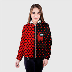 Куртка с капюшоном женская Among us geometry dot, цвет: 3D-белый — фото 2
