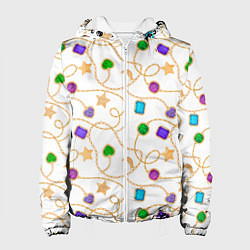 Куртка с капюшоном женская Золотые украшения, цвет: 3D-белый