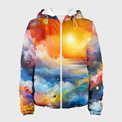 Женская куртка Закат солнца - разноцветные облака