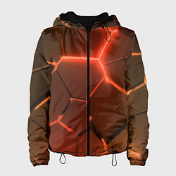 Женская куртка Оранжевые неоновые плиты в разломе