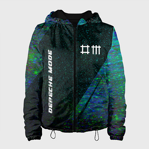 Женская куртка Depeche Mode glitch blue / 3D-Черный – фото 1