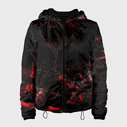 Куртка с капюшоном женская Потертая красная текстура, цвет: 3D-черный