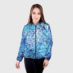 Куртка с капюшоном женская Абстракция паттерн воды и неба, цвет: 3D-черный — фото 2