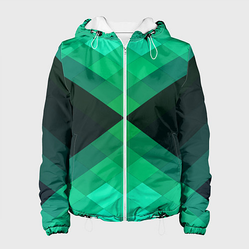 Женская куртка Изумрудная мозаика / 3D-Белый – фото 1