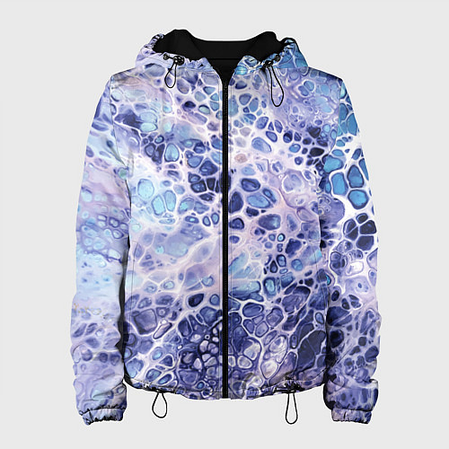 Женская куртка Абстракция текстура воды и мрамора / 3D-Черный – фото 1