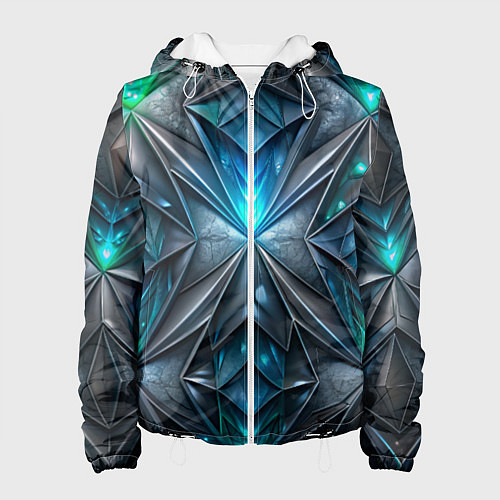 Женская куртка Темная текстура со свечением / 3D-Белый – фото 1