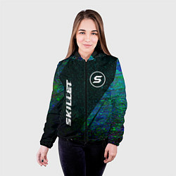 Куртка с капюшоном женская Skillet glitch blue, цвет: 3D-черный — фото 2