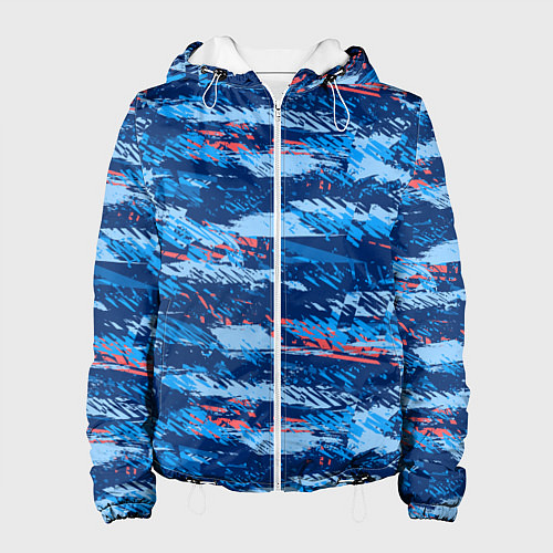 Женская куртка Яркий абстрактный рисунок для спорта / 3D-Белый – фото 1