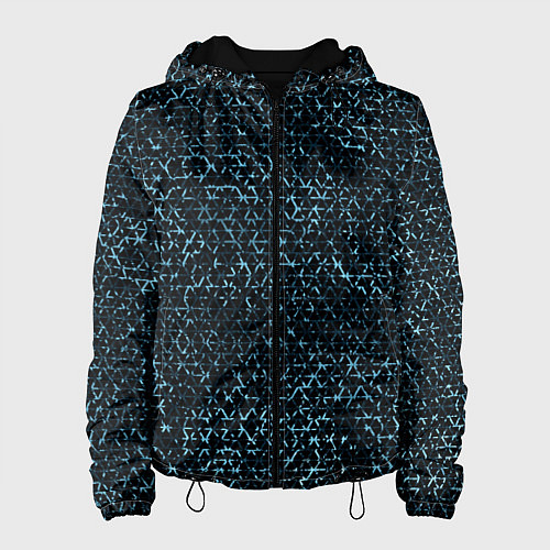 Женская куртка Чёрный с голубыми вставками текстурированный / 3D-Черный – фото 1