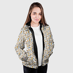 Куртка с капюшоном женская Человечки и монстры, цвет: 3D-черный — фото 2