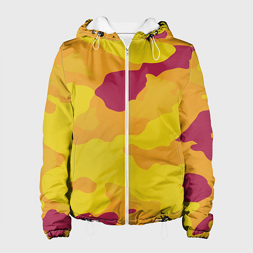 Женская куртка Камуфляж золото текстура / 3D-Белый – фото 1