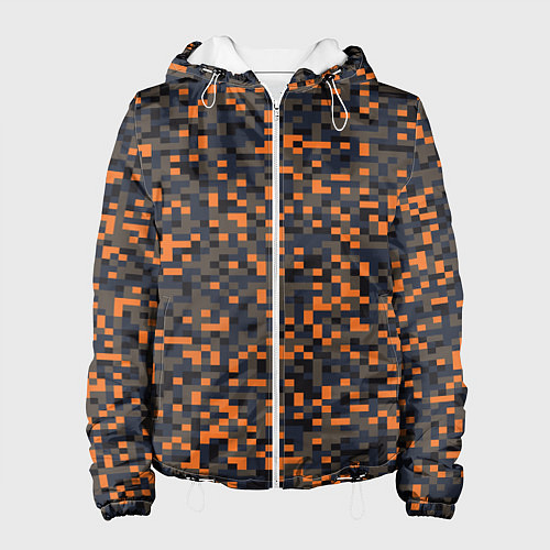 Женская куртка Пиксели камуфляжная текстура / 3D-Белый – фото 1