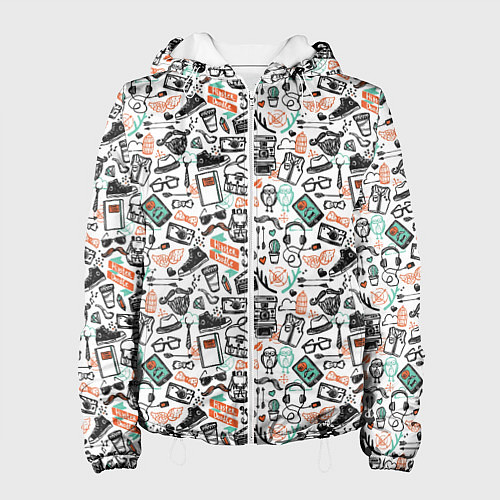 Женская куртка Дудл хипстер / 3D-Белый – фото 1