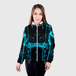 Куртка с капюшоном женская Синий плексус, цвет: 3D-белый — фото 2