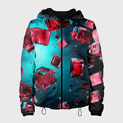 Куртка с капюшоном женская Взрыв из камней, цвет: 3D-черный