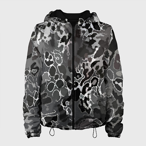 Женская куртка Чёрно-серый абстракция / 3D-Черный – фото 1