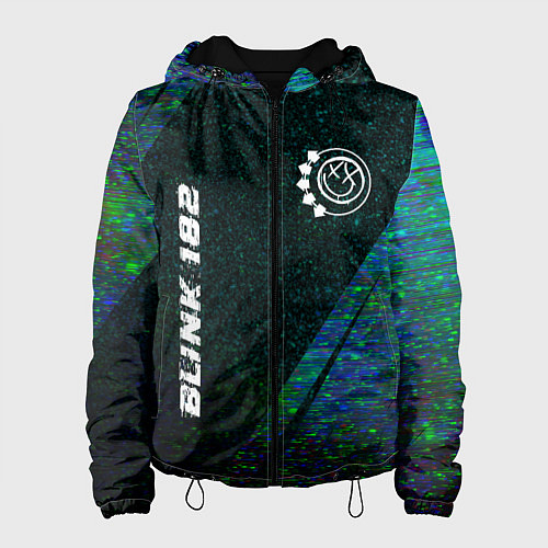 Женская куртка Blink 182 glitch blue / 3D-Черный – фото 1