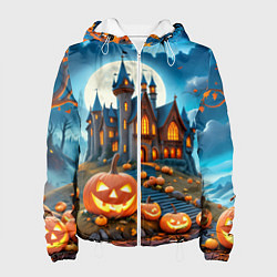 Женская куртка Ночь Хэллоуина тыквы и замок