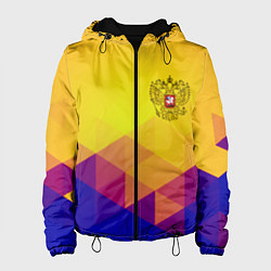 Женская куртка Желтая геометрия - спорт Россия с гербом