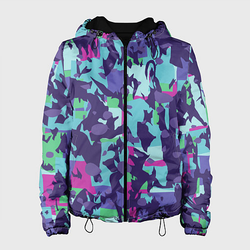 Женская куртка Абстрактный фон со спортивным узором / 3D-Черный – фото 1