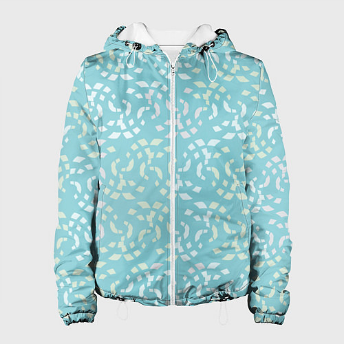 Женская куртка Мозаика на голубом / 3D-Белый – фото 1