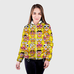 Куртка с капюшоном женская Детишки и зверушки едят рамен, цвет: 3D-белый — фото 2