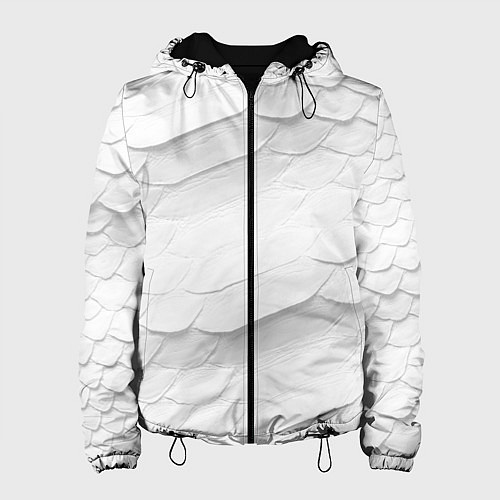 Женская куртка Белая чешуя змеи / 3D-Черный – фото 1