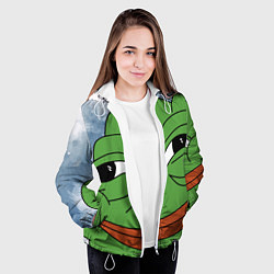Куртка с капюшоном женская Хитрый лягушонок пепе, цвет: 3D-белый — фото 2