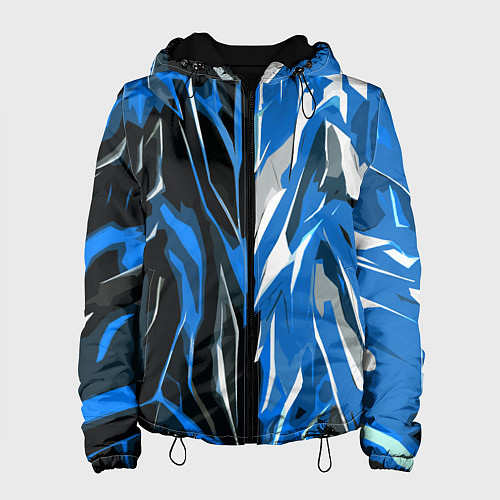 Женская куртка Синяя абстракция на чёрно-белом фоне / 3D-Черный – фото 1