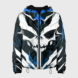 Женская куртка Абстрактный белый череп и синие полосы