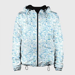 Женская куртка Дудл - паттерн звери рисованные лайнарт