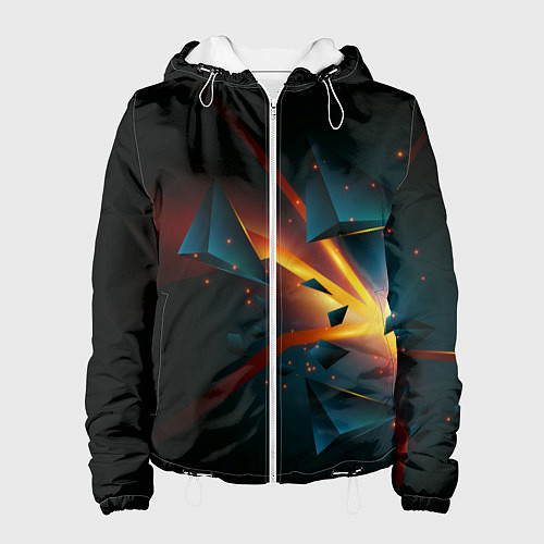 Женская куртка Разлом плиты - абстрактная расщелина / 3D-Белый – фото 1