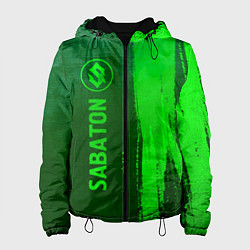 Куртка с капюшоном женская Sabaton - green gradient по-вертикали, цвет: 3D-черный