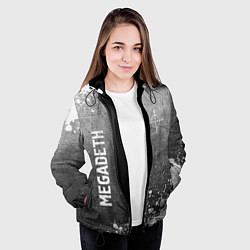 Куртка с капюшоном женская Megadeth - grey gradient вертикально, цвет: 3D-черный — фото 2
