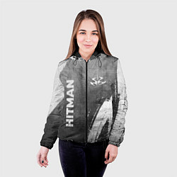 Куртка с капюшоном женская Hitman - grey gradient вертикально, цвет: 3D-черный — фото 2