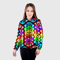 Куртка с капюшоном женская Geometry smile dash, цвет: 3D-черный — фото 2