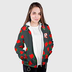 Куртка с капюшоном женская Roblox rose, цвет: 3D-белый — фото 2