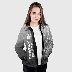 Куртка с капюшоном женская Cowboy Bebop - grey gradient по-вертикали, цвет: 3D-черный — фото 2