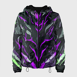 Женская куртка Фиолетовые адские полосы на чёрном фоне