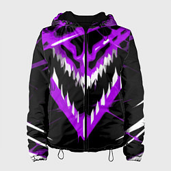 Женская куртка Фиолетово-белая пасть на чёрном фоне