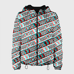 Куртка с капюшоном женская Ювентус глитч паттерн, цвет: 3D-черный