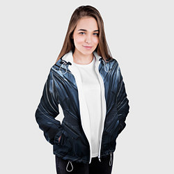 Куртка с капюшоном женская Металлический карбон, цвет: 3D-белый — фото 2