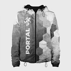 Куртка с капюшоном женская Portal - grey gradient по-вертикали, цвет: 3D-черный