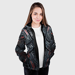 Куртка с капюшоном женская Железный путешественник, цвет: 3D-черный — фото 2