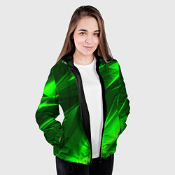 Куртка с капюшоном женская Кислотные стрипсы неон, цвет: 3D-черный — фото 2