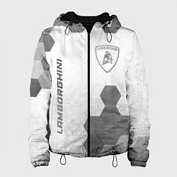 Куртка с капюшоном женская Lamborghini - white gradient вертикально, цвет: 3D-черный