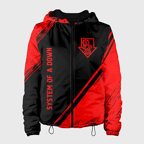 Женская куртка System of a Down - red gradient вертикально / 3D-Черный – фото 1