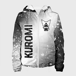 Женская куртка Kuromi glitch на светлом фоне вертикально